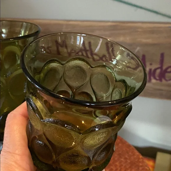 Noritake (C) Vintage Spotlight avocado olive green goblets - Set of Six (Set C) - Picture 5 of 10